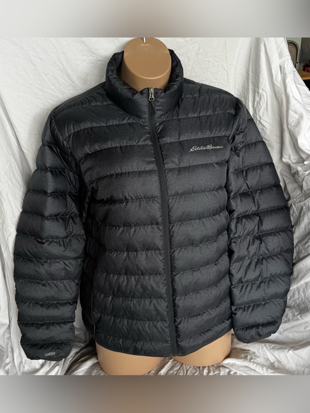 Eddie Bauer Black Quilted Down Puffer Jacket